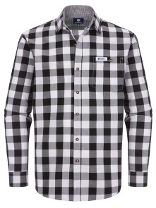 Bavarian shirt Leopold black-white M (48)