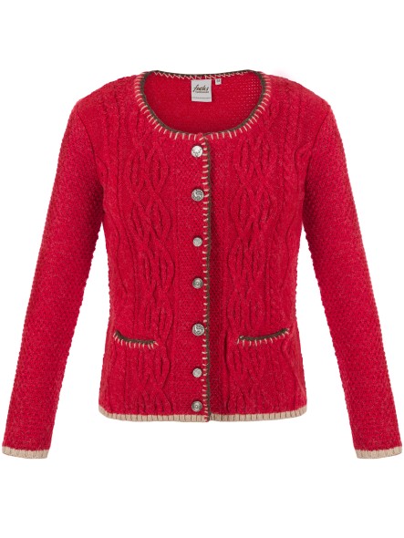 Bavarian ladies cardigan Steffi red