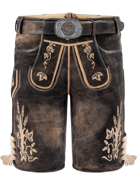 Bavarian Lederhosen short Donisl dark brown