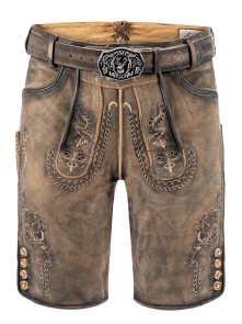 Bavarian Lederhosen short Fabian antique-stone