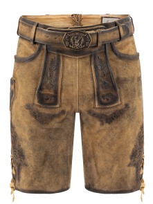 Bavarian Lederhosen short Wilhelm oak-rustic