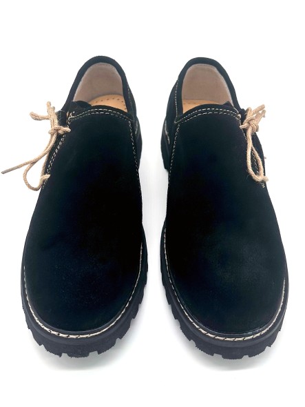 Bavarian shoes black suede leather