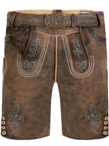 Bavarian Lederhosen short Bernd light brown