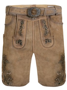 Bavarian Lederhosen short Bregenz brown-green