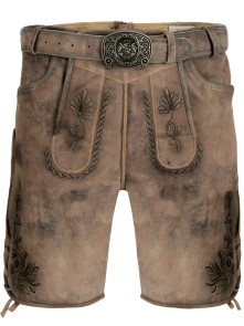 Trachtenlederhose kurz Rainer sand-braun