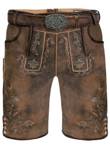 Bavarian Lederhosen short Karl antique-brown