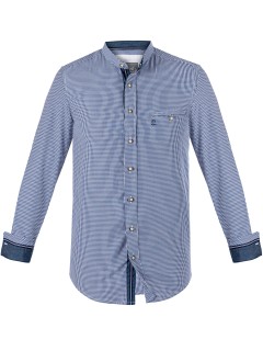 Shirt Georg (blue-check with stand-up-collar)