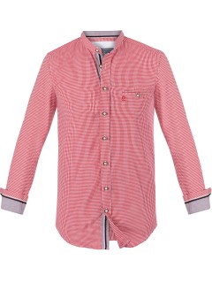 Shirt Georg (red-check with stand-up-collar)